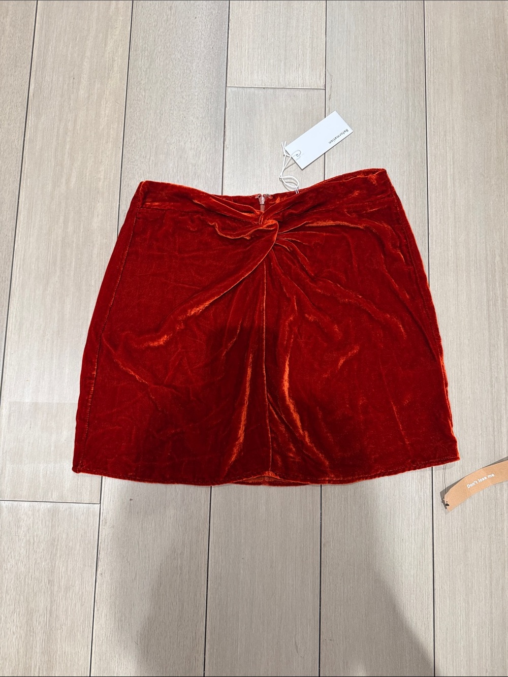 Reformation Harry Blood Orange Velvet Skirt